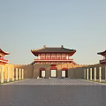 Architecture and Outdoor Architecture Ancient Architecture Imitation Tang Style Architecture 3d model