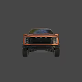 Orange High Performance Pickup Truck With Stylish Black Wheels And Modern Design