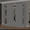 Modern White Wardrobe With Sliding Doors Interior Storage Hanging Rods And Shelves