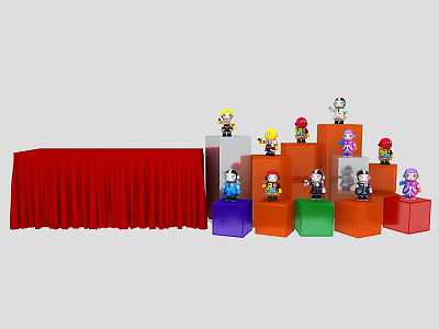 Commercial American Chen Acrylic Box Acrylic Heap Head Tea Break Table Bubble Mart 3d model