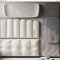 Various Styles Modern Upholstered Headboards In White Gray With Side Table Vase