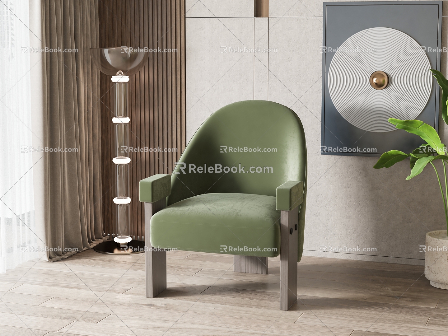 Modern Single Sofa Leisure Chair 3d model