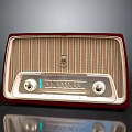 Vintage Electronic Radio With Retro Design Red Beige Knobs And Tuning Dial