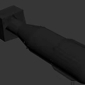 Black Cylindrical Military Weapon Featuring Square Connection And Metal Components 3d model