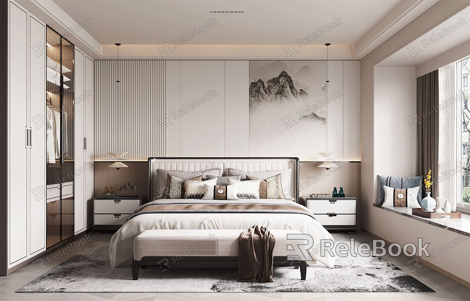 New Chinese bedroom model