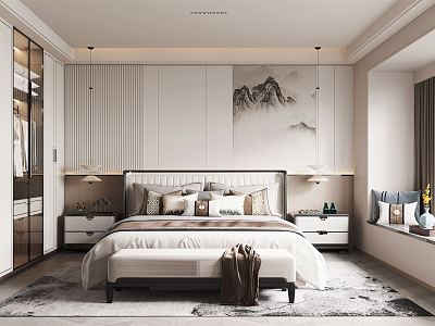 New Chinese bedroom model