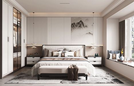 New Chinese bedroom 3d model