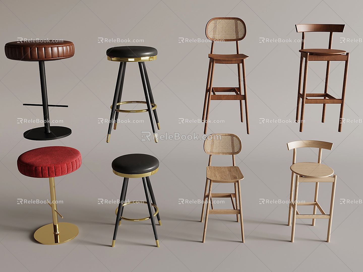 Bar Chair Bar Stool Bar Chair High Stool Backrest Rattan Bar Chair Casual Chair Without Armrest model