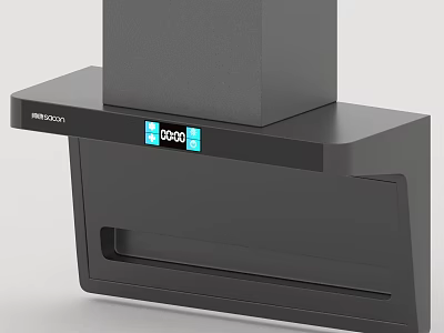 MRZOOM Black Kitchen Range Hood With Digital Display And Sleek Design 3d model