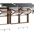 Starbucks Coffee Display Rack With Wooden Frame Black Awnings And Metal Hooks