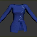 Adorable Animal In Blue Knitted Sweater With Stylish Lace Up Details