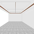 Modern Ceiling Design With Recessed Lighting And Wooden Trim In Minimalist Interior