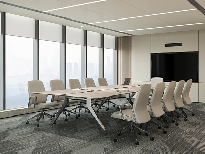 Modern Meeting Room Office Chair Conference Table 3d model