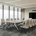 Modern Meeting Room Office Chair Conference Table 3d model