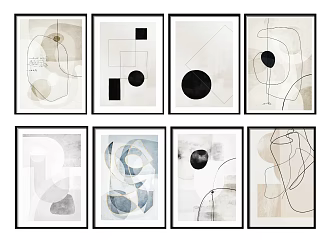 Modern Abstract Painting Abstract Decorative Painting Hanging Painting 3d model