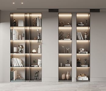 Modern bookcase ornaments 3d model