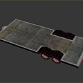 Flatbed Trailer With Metal Platform Black Non Slip Mats And Wheels