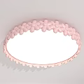 Pink Braided Pattern Ceiling Lights with Various Shapes Rectangular Square Round and White Lamp Body 3d model