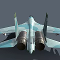 Su-27 fighter flanker jet fighter 3d model