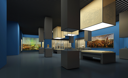 Modern Museum Exhibition Hall 3d model