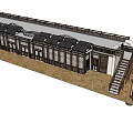 School Building with Wooden Structure Large Windows Solar Panels Staircase and Balcony