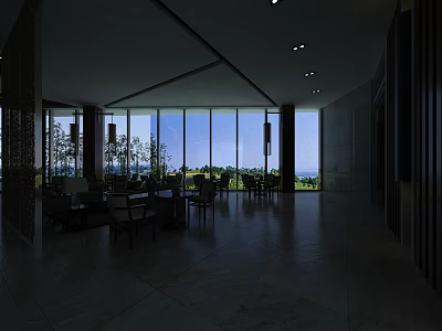 0427 Hotel Western Restaurant 01 3d model