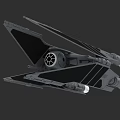 Detailed 3D Model of Futuristic Starfighter Featuring Angular Wings And Engine Components