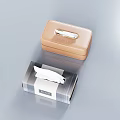 Stylish Tissue Box Holders Brown Leather With Metallic Accent And Plaid Pattern Design