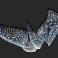Elegant Modern Crystal Chandelier With Unique Curved Design And Sparkling Crystals