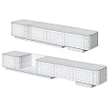 Modern White Wall Mounted TV Cabinets With Floating Design And Storage Drawers