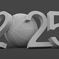 2025 Basketball Sports Concept With Golden Numbers And 3D Elements