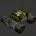 Remote Control Green Car With Large Tires Dual Antennas And Cargo Equipment