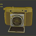 Vintage Film Camera With Classic Lens Leather Body And Control Knobs