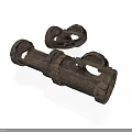 Ancient Wooden Weapon Handcrafted With Rustic Structural Design And Traditional Features