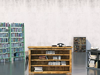 Modern Bookcase Locker Combination 3d model Modern Bookcase Locker Combination 3d model