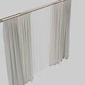 Light Colored Window Curtains With Sheer Layer For Modern Home Decor 3d model