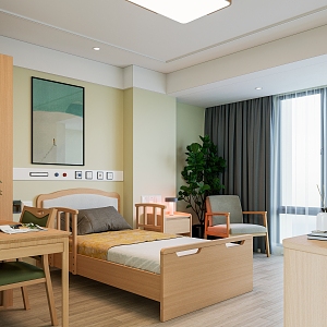 Single room in nursing home 3d model