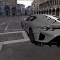 Red Sports Car Displayed On City Street