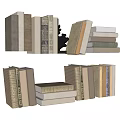 Stacked and Standing Books with Different Colors and Various Textures Collection