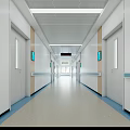 Hospital Outpatient Clinic Interior With Reception And Corridor