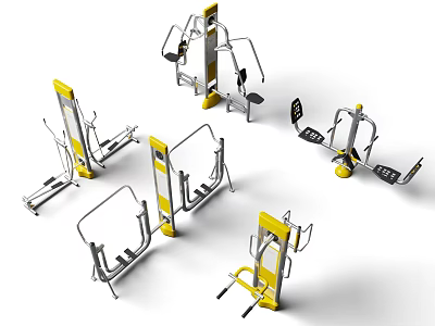 Modern Outdoor Sports Equipment With Yellow And Silver Design For Fitness Training 3d model