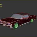 Vintage Red Classic Car With Black Roof Chrome Details And White Wheels