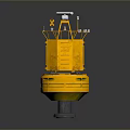 Yellow Scientific Equipment With Blue Solar Panels And Top Antennas On Black Base