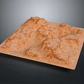 Garden Landscape Design With Square Shaped Brown Textured Mountain Like Terrain