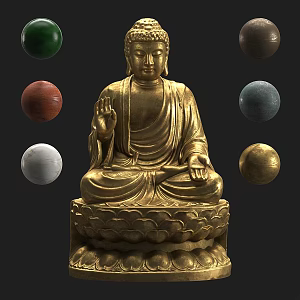Buddha and Bodhisattva 3d model
