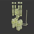 Industrial Metal Equipment With Multiple Vertical Pipes Tower Structures And Connected Components