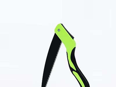 Modern Green Black Hand Saw With Sharp Blade And Ergonomic Handle For Cutting Tasks 3d model