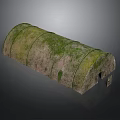 Semicircular Adobe Structure Rustic Traditional Architecture Covered With Green Moss And Arched Entrance