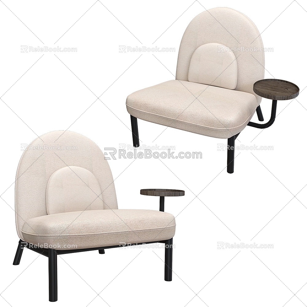 Quiet leisure side combination chair 3d model