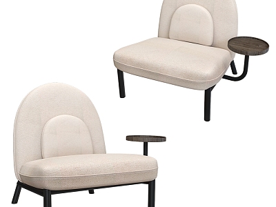 Quiet leisure side combination chair 3d model